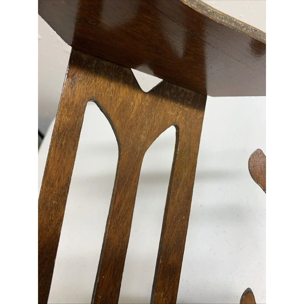 Vintage Wood Cut Out MCM Wall Shelf 3 Tier Figurine Antique Trinket